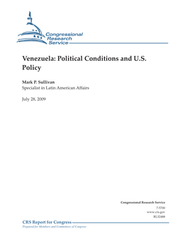 Venezuela: Political Conditions and U.S. Policy