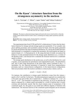 On the Kaon' S Structure Function from the Strangeness Asymmetry in The
