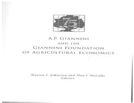 AP Giannini and the Giannini Foundation of Agricultural Economics