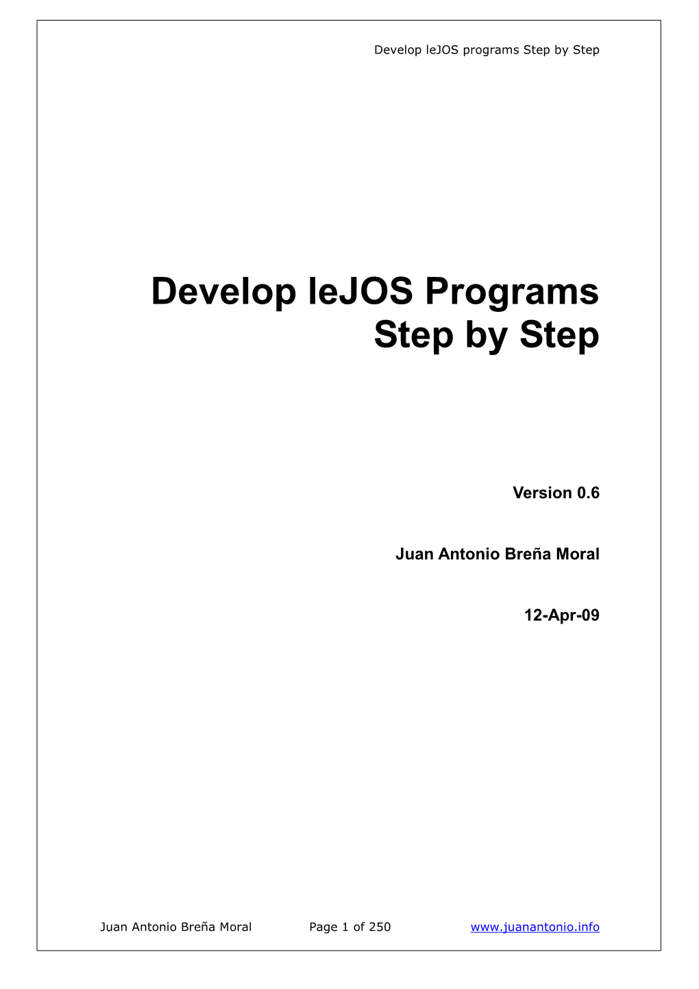 Develop Lejos Programs Step by Step