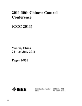 2011 30Th Chinese Control Conference