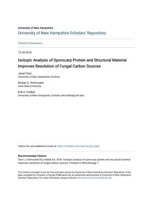 Isotopic Analysis of Sporocarp Protein and Structural Material Improves Resolution of Fungal Carbon Sources