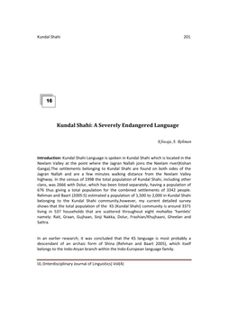 Kundal Shahi: a Severely Endangered Language