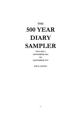 500 Year Diary Sampler Volume 1: November 1963 to November 1973