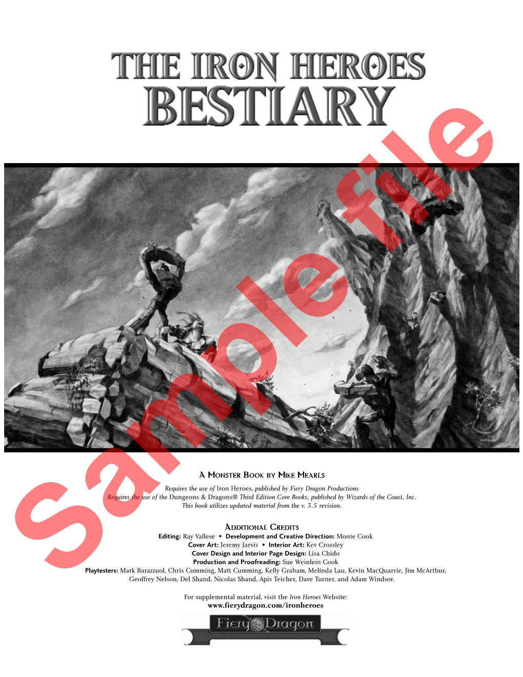 THE IRON HEROES BESTIARY Table of Contents