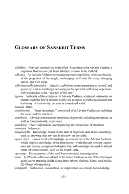Glossary of Sanskrit Terms