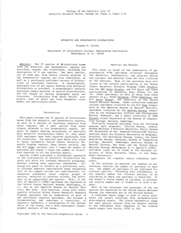 Biology of the Antarctic Seas XI Antarctic Research Series, Volume 34, Paper 1, Pages 1-74