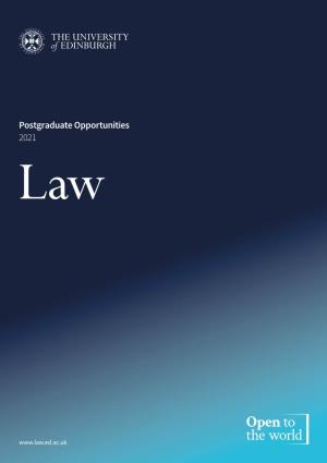 Postgraduate Opportunities 2021 Law