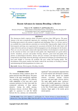 Recent Advances in Annona Breeding: a Review