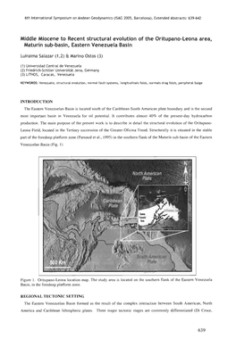 Middle Miocene to Recent Structural Evolution of the Oritupano-Leona Area, Maturin Sub-Basin, Eastern Venezuela Basin