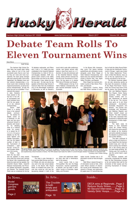Debate Team Rolls to Eleven Tournament Wins Sara Bove Staff Writer