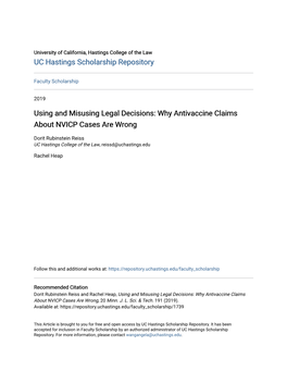 Using and Misusing Legal Decisions: Why Antivaccine Claims About NVICP Cases Are Wrong