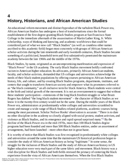 4 History, Historians, and African American Studies