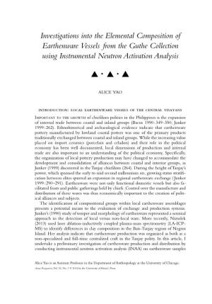 Investigations Into the Elemental Composition of Earthenware Vessels from the Guthe Collection Using Instrumental Neutron Activation Analysis