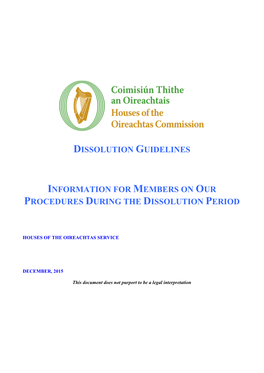 Dissolution Guidelines Information for Members