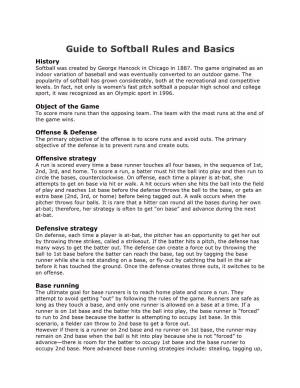 Guide to Softball Rules and Basics