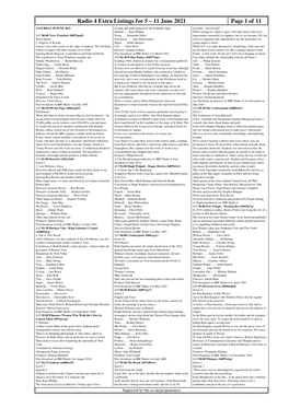 Radio 4 Extra Listings for 5 – 11 June 2021 Page 1 of 11 SATURDAY 05 JUNE 2021 Revenge and Faith Inspired by the Icelandic Sagas