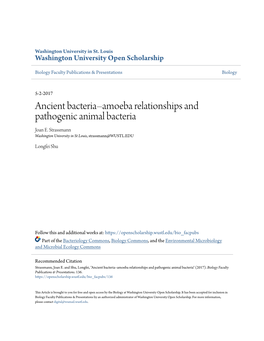 Ancient Bacteria–Amoeba Relationships and Pathogenic Animal Bacteria Joan E