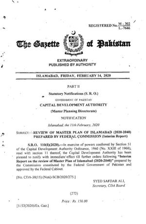 Interim Report on the Review of Master Plan of Islamabad (2020-2040)