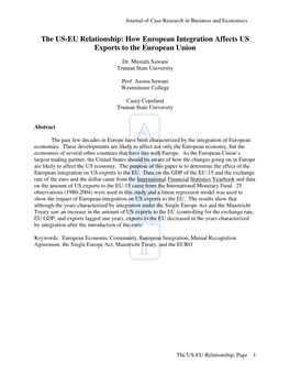 How European Integration Affects US Exports to the European Union