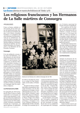 Los Religiosos Franciscanos Y Los Hermanos De La Salle Mártires De Consuegra