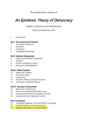 An Epistemic Theory of Democracy