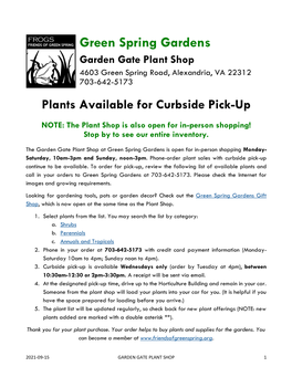 Garden Gate Plant Shop Curbside Pick-Up
