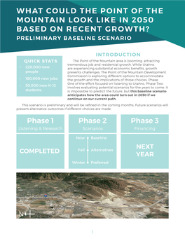 What Could the Point of the Mountain Look Like in 2050 Based on Recent Growth? Preliminary Baseline Scenario