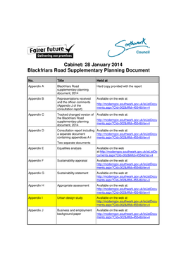 28 January 2014 Blackfriars Road Supplementary Planning Document