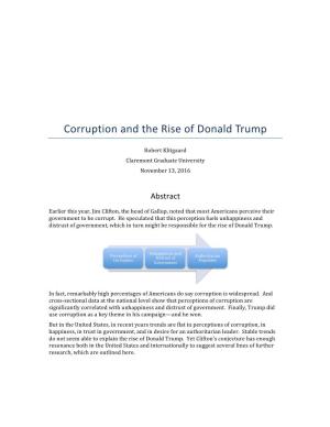 Corruption and the Rise of Donald Trump