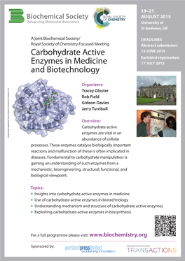 Carbohydrate Active Enzymes in Medicine and Biotechnology