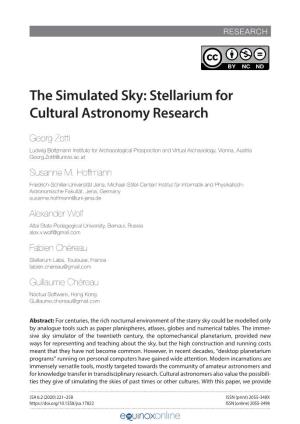 Stellarium for Cultural Astronomy Research