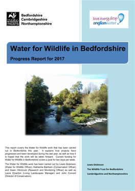 Water for Wildlife in Bedfordshire Report 2017