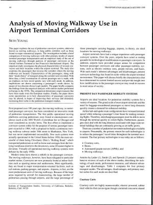 Analysis of Moving Walkway Use in Airport Terminal Corridors