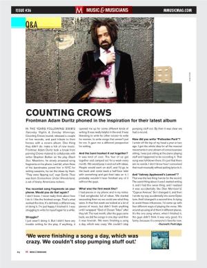 Counting Crows Frontman Adam Duritz Phoned in the Inspiration for Their Latest Album