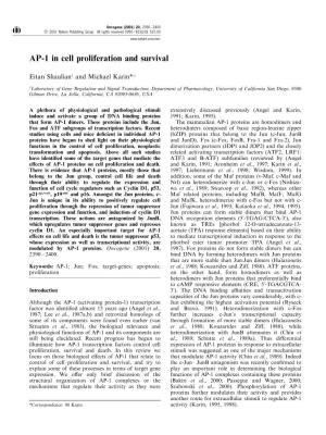 AP-1 in Cell Proliferation and Survival