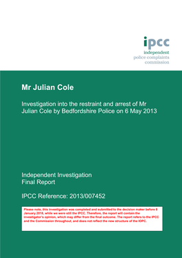 Mr Julian Cole