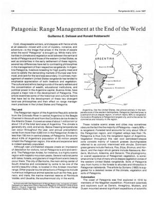 Patagonia: Range Management at the End of the World Guillermo E