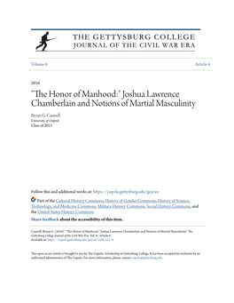 Joshua Lawrence Chamberlain and Notions of Martial Masculinity Bryan G