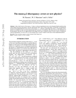 The Muon G-2 Discrepancy: Errors Or New Physics?