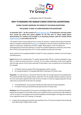 Global Tv Deck’ Is a New Resource for Advertisers