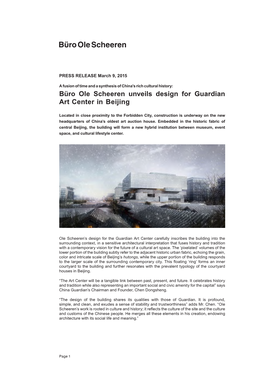 Büro Ole Scheeren Unveils Design for Guardian Art Center in Beijing