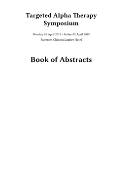 Book of Abstracts Ii Contents