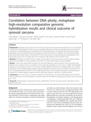 Correlation Between DNA Ploidy, Metaphase High-Resolution Comparative Genomic Hybridization Results and Clinical Outcome of Syno