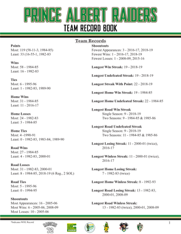 Team Record Book