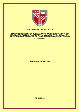 Universiti Putra Malaysia Genetic Diversity of Tuba