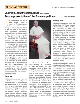 True Representative of the Semmangudi Bani C