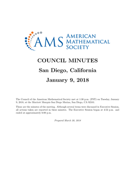 AMS Council Minutes