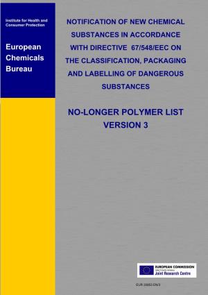 No-Longer Polymer List Version 3