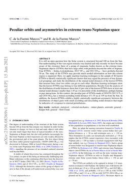 Peculiar Orbits and Asymmetries in Extreme Trans-Neptunian Space